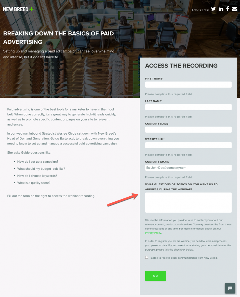 Need a good tip on how to create a webinar registration page?