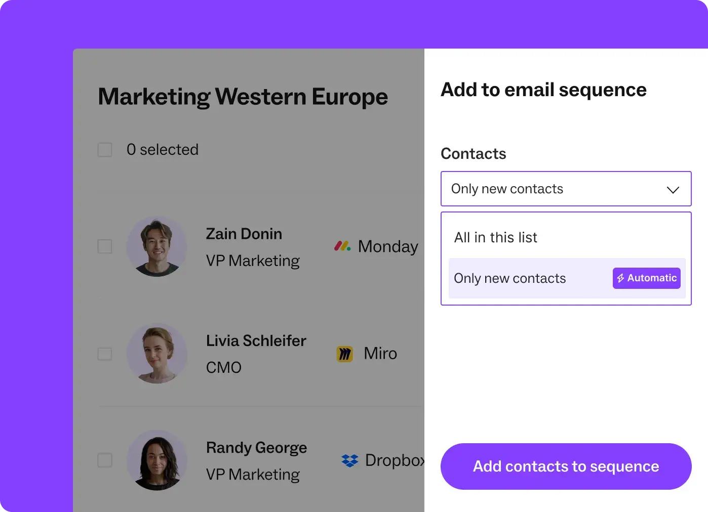 AUTO EXPORT TO CRM