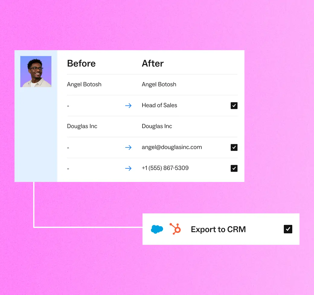 Send every enriched lead straight to your CRM